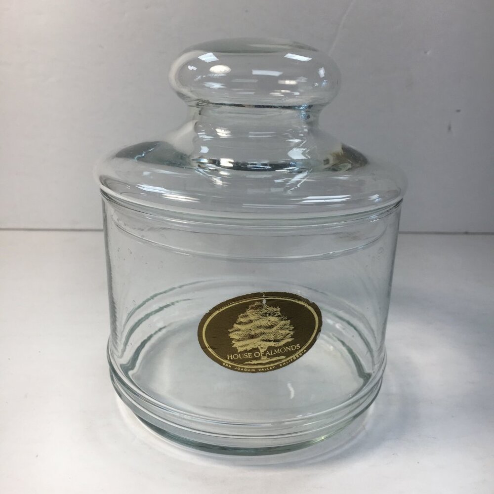 House Of Almonds Glass Candy Apothecary Jar Lid San Joaquin Valley California Vi